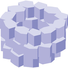 Abstract Geometric 3D Sculpture Light Purple Cubes Arranged In Circular Pattern Transparent Background