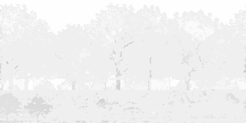 Abstract minimalist grayscale forest landscape with trees and foliage in soft focus