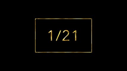 1月21日、金色に輝く日付アニメーション、プレミアムな動画タイトル背景 - Powered by Adobe