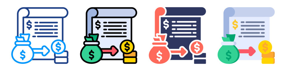 Expense Icon Sheet Multiple Style Collection 