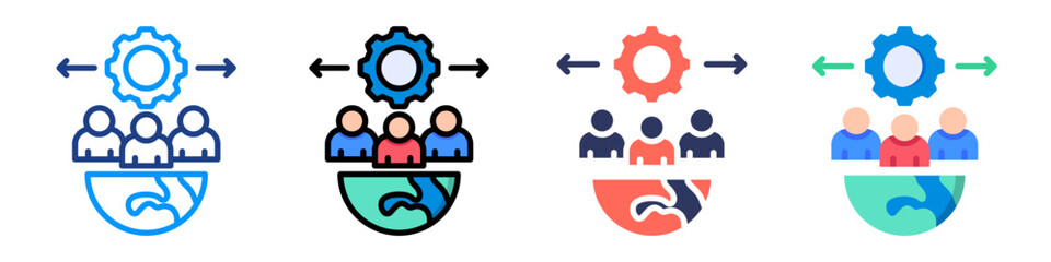 Outsourcing Icon Sheet Multiple Style Collection 