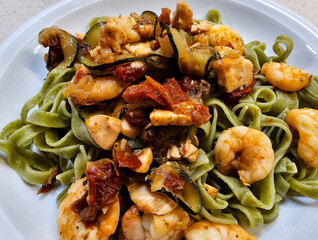 leckere Garnelen mit Kräutern und Gewüzen