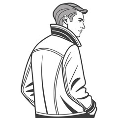Silhouette of a man in a jacket