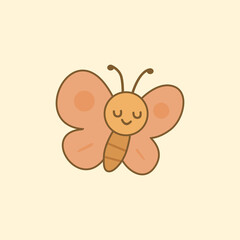 Cute Cartoon Butterfly Vector Illustration