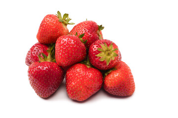 Fresh group of berries isolated on a white background.