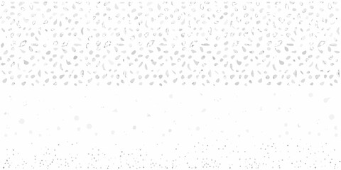 Abstract white and gray confetti falling and scattered across a clean background