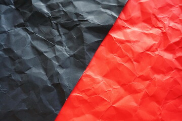 wrinkled paper texture background, black and red paper overlay background
