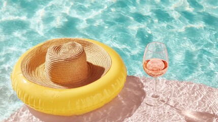 Relaxing by the pool with a drink