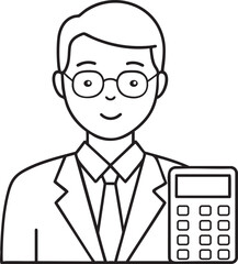 A businessman with calculator