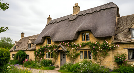 Charming Thatched-Roof Cottage in the Cotswolds, England