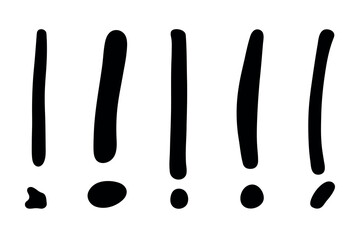 Set of hand drawn exclamation mark clipart Single element for design