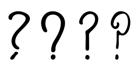 Obraz premium Set of hand drawn question mark clipart Single element for design
