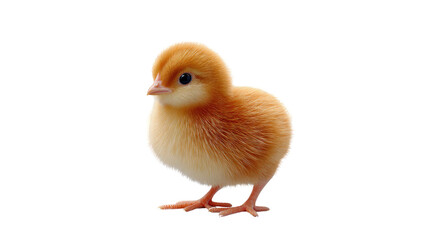 Fototapeta premium Golden Chick in Isolation: A fluffy, adorable chick stands alone. Its bright eyes and soft feathers hint at the newness of life and the simple beauty of nature.