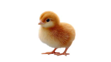Golden Chick in Isolation: A fluffy, adorable chick stands alone. Its bright eyes and soft feathers hint at the newness of life and the simple beauty of nature.