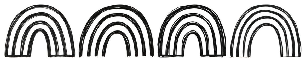 Monochrome geometric rainbow pattern