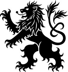 Fototapeta premium Heraldic Lion Silhouette Emblem Vector