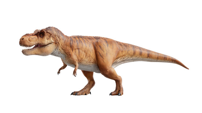 T. Rex in Profile: A formidable T. Rex, the apex predator of the prehistoric era, stands proudly in profile, showcasing its massive size and fearsome power.