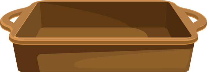 Rectangular brown baking pan made of silicone or ceramic, perfect for cooking cakes, roasts, and other delicious dishes