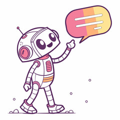 Cute robot is chatting