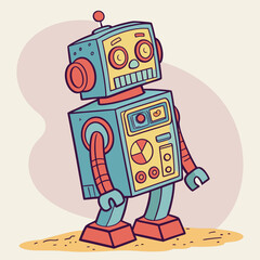 Retro robot illustration