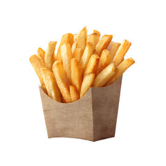french fries on white background