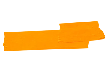 Fototapete Wohnzimmer Ripped torn paper adhesive orange masking tape on transparent background  © Emre Akkoyun