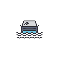 Obraz premium Small boat traveling on water symbolizing marine conditions, calm seas, nautical weather, sea travel, or ocean monitoring illustrations.