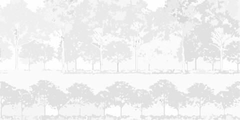 Fototapeta premium Monochromatic forest landscape with silhouetted trees and foliage in layers