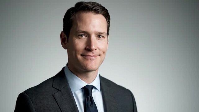 A headshot of a well-dressed man smiling slightly in a professional setting