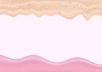 Caramel and strawberry cream background