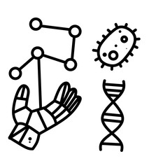 Simple biology science line icons