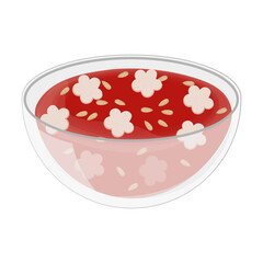 Vector Illustration Logo Clipart Omija Punch or Schisandra Punch Korean Omija cha on a Bowl