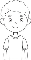 Cute cartoon boy coloring page perfect for children creative activities and educational learning