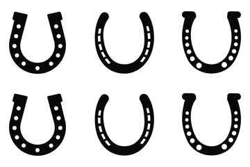 horseshoe glyph icon set. Horseshoes icon, Horse shoe for luck sign on white background. Vector illustration.