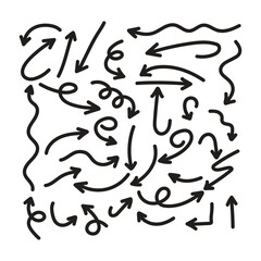 Hand drawn arrows, direction pointers collection