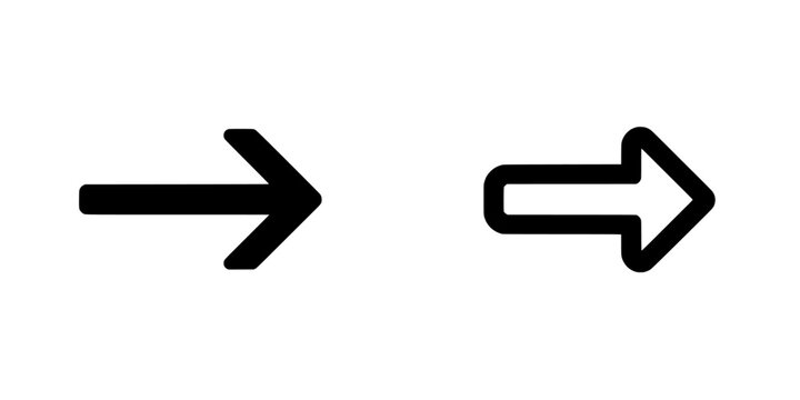 Modern Clipart Illustration Sign Symbol of Arrow Right Icon East Side Next Forward Swipe Gesture Pointer Point Navigation Path Direction Black Shape&rsquo; becomes &lsquo;Black Shape Modern Clipart Illustration