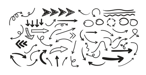 Hand drawn sketch arrows for graphic design use