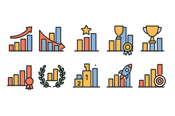 Obraz premium Collection of Colored Data Visualization Icons