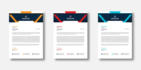 Letterhead design template, Modern professional corporate business stationery letterhead illustration