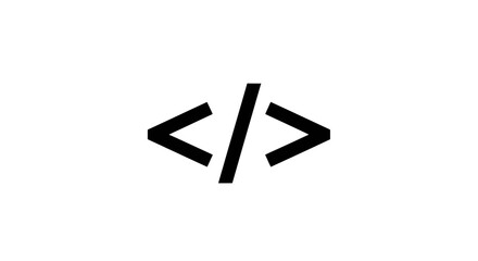 Obraz premium Bold black code symbol with a forward slash in the center, centered on white background