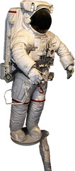 Astronaute en scaphandre sur fond transparent