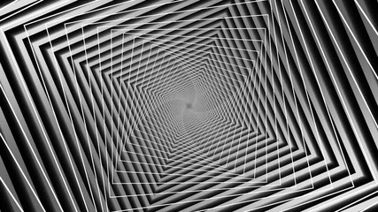 Black and white geometric tunnel with diamond patterns and depth perspective digital background - Powered by Adobe