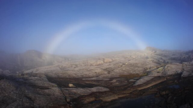 White Rainbow in Norway, Summer Rogaland Hike, Bergen