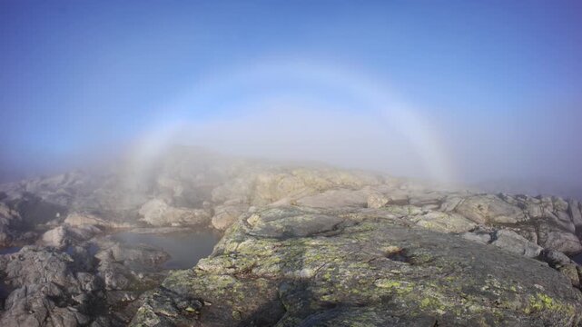 White Rainbow in Norway, Summer Rogaland Hike, Bergen