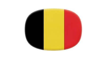 Fototapeta premium Stylized button emblem featuring the national colors of Belgium in a glossy design