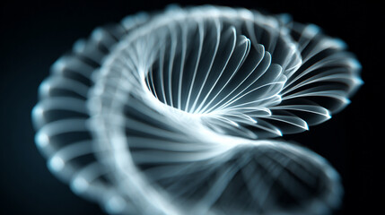 abstract blue glowing spiral symbolizing focus, energy, and clarity, set against a dark minimalist background for a striking and dynamic visual effect.