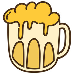 Illustration of Beer Mug with Foam