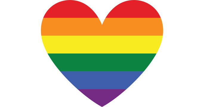 rainbow heart flag isolated lgbt