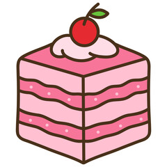 cake with cherry vector illustration 