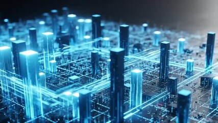 Abstract Cityscape Digital Network Technology. - Powered by Adobe